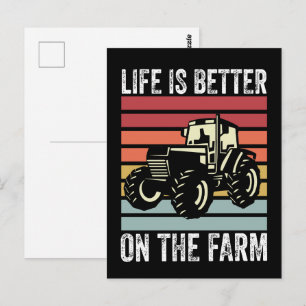 Life Is Better On The Farm - Farming Lovers Postcard
