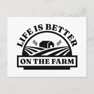 Life Is Better On The Farm Postcard