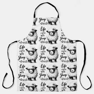 Life is Better on the Farm: Sheep Apron for Women 