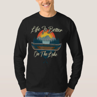 Life Is Better On The Lake Cottage Camping Cabin V T-Shirt