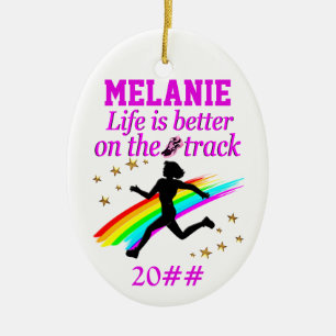 LIFE IS BETTER ON THE TRACK PERSONALIZED ORNAMENT