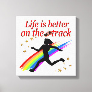 LIFE IS BETTER ON THE TRACK RUNNER DESIGN CANVAS PRINT