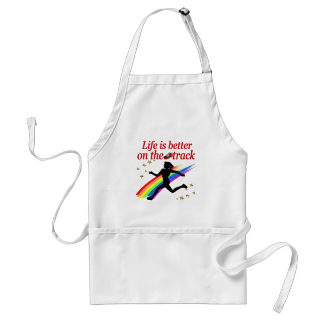 LIFE IS BETTER ON THE TRACK RUNNER DESIGN STANDARD APRON (Front)