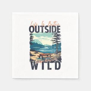 Life Is Better Outside – Nature Adventure Napkin
