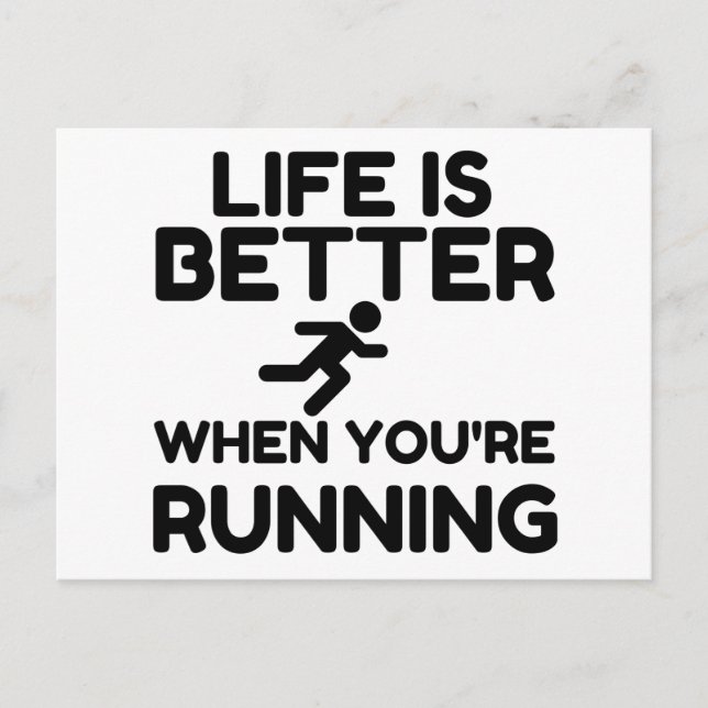 Life Is Better Running Postcard (Front)