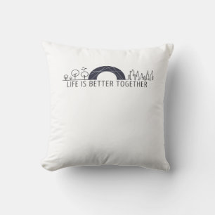 Life Is Better Together City Rainbow Artistic Desi Cushion