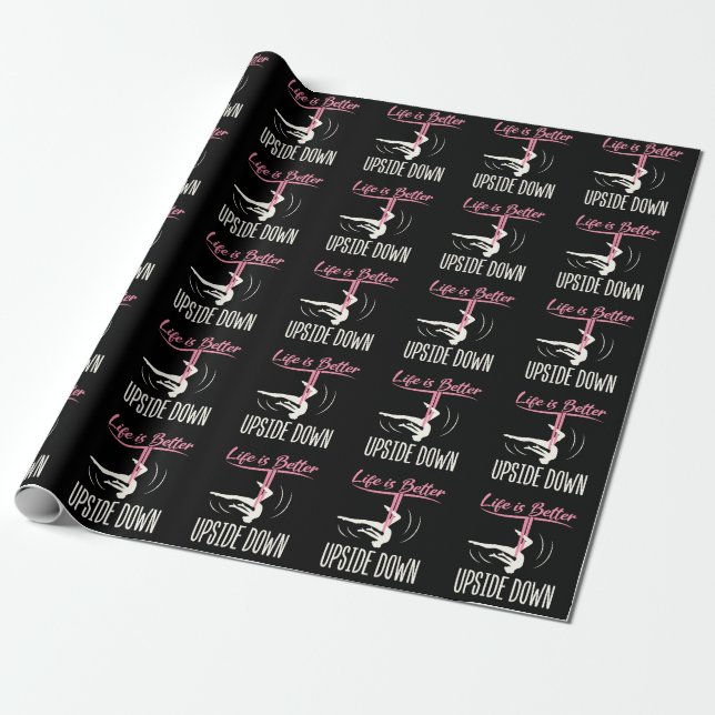Life is Better Upside Down Aerial Yoga Wrapping Paper (Unrolled)