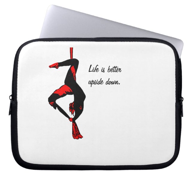 Life is better upside down - silks laptop sleeve (Front)
