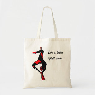 Life is better upside down. tote bag