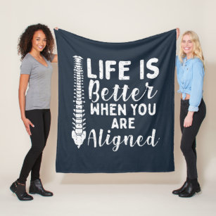Life is Better When Aligned Chiropractor Fleece Blanket