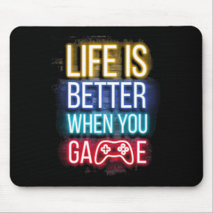 Life Is Better When U Game Controller Video Games Mouse Mat