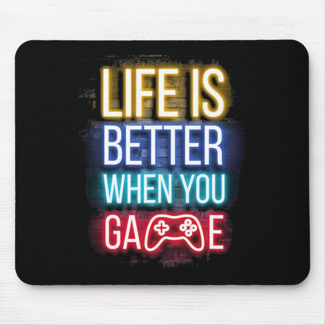 Life Is Better When U Game Controller Video Games  Mouse Mat (Front)