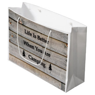 Life is better when you are camping large gift bag