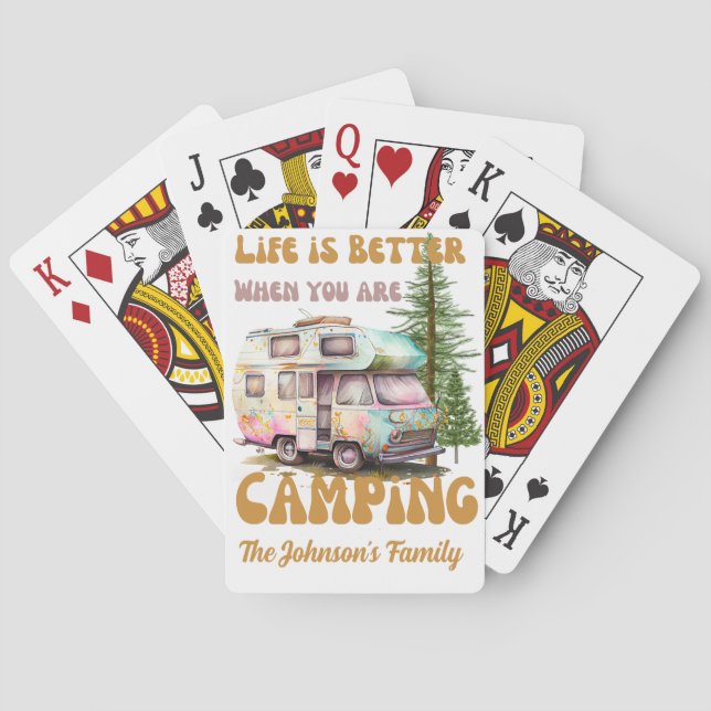 Life is better When You are camping Playing Cards (Back)