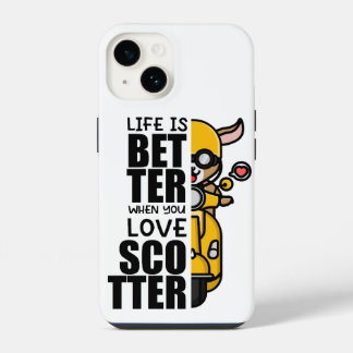 "Life Is Better When You Love Scooter" – Cute Goat iPhone 14 Case
