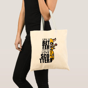 "Life Is Better When You Love Scooter" – Cute Goat Tote Bag