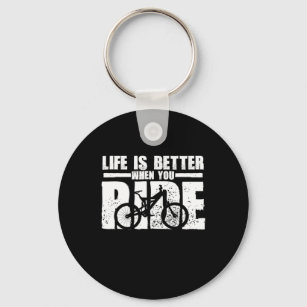 life is better when you ride mountain bike key ring