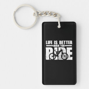 life is better when you ride mountain bike key ring