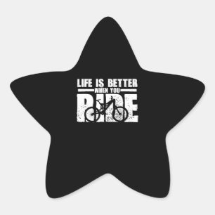 life is better when you ride mountain bike star sticker