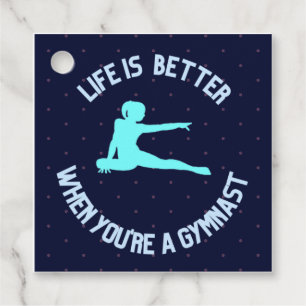 Life is better when you're a gymnast favour tags