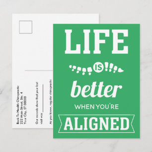 Life Is Better When You're Aligned Chiropractic Postcard