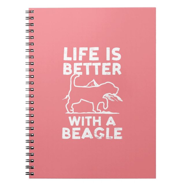 Life Is Better With A Beagle Design Beagle Hunting Notebook (Front)