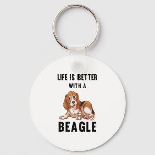 Life is better with a Beagle  Key Ring