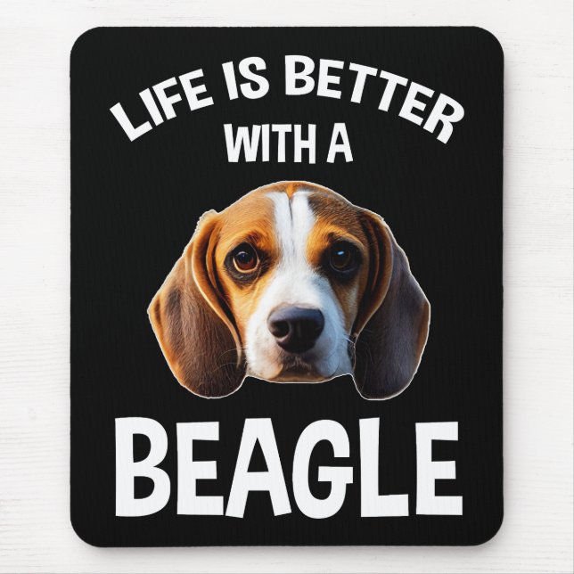 Life Is Better With A Beagle Mouse Mat (Front)