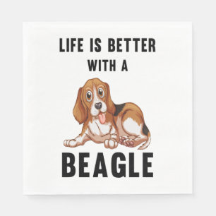 Life is better with a Beagle Napkin