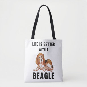 Life is better with a Beagle Tote Bag