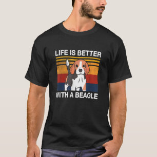 Life is better with a Beagle Vintage Dog Design Pu T-Shirt