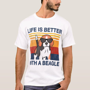 Life is better with a Beagle Vintage Dog Design Pu T-Shirt