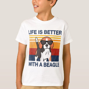 Life is better with a Beagle Vintage Dog Design Pu T-Shirt