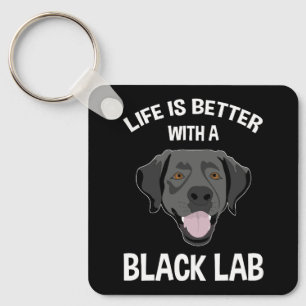 Life Is Better With A Black Lab Key Ring