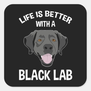 Life Is Better With A Black Lab Square Sticker