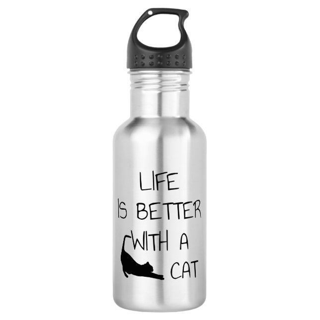 Life Is Better With A Cat - Cat Lovers    532 Ml Water Bottle (Front)