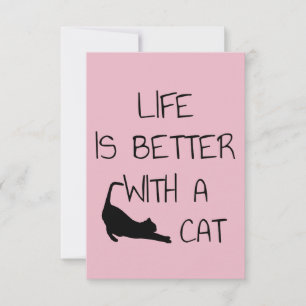 Life Is Better With A Cat - Cat Lovers RSVP Card