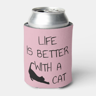 Life Is Better With A Cat - Cat Lovers T-Shirt Can Cooler