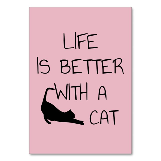 Life Is Better With A Cat - Cat Lovers   Table Number (Front)