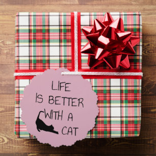Life Is Better With A Cat - Cat Lovers Tree Decoration Card