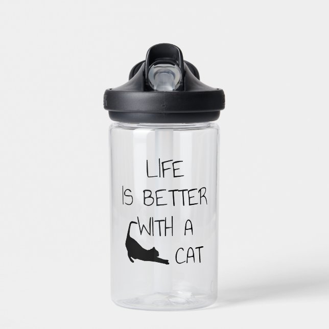 Life Is Better With A Cat - Cat Lovers    Water Bottle (Front)