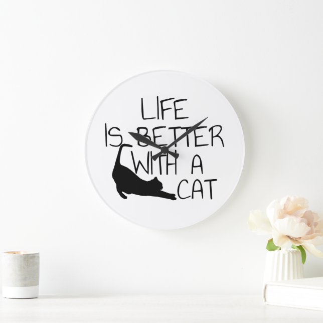 Life Is Better With A Cat Large Clock (Home)