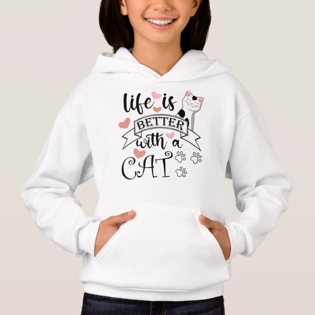 Life is Better With a Cat quote slogan (Front)