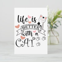 Life is Better With a Cat quote slogan