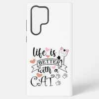 Life is Better With a Cat quote slogan