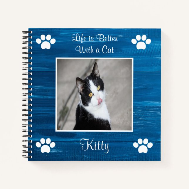 Life is Better With a Cat Spiral Notebook (Front)