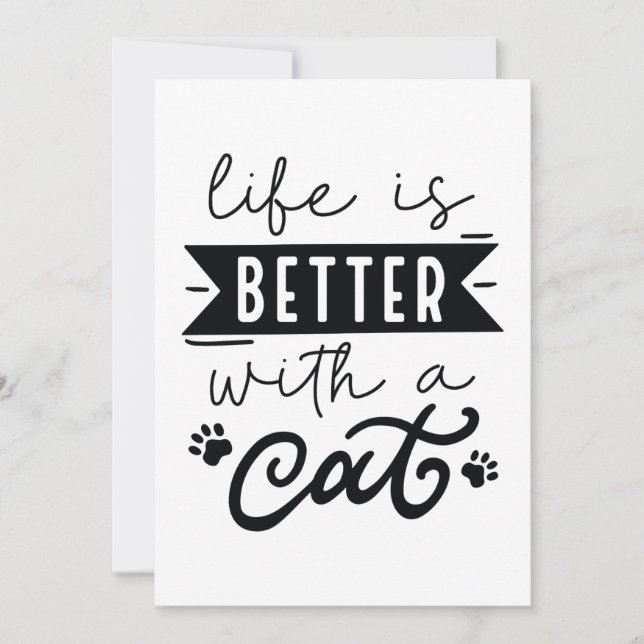 Life Is Better With A Cat Thank You Card (Front)
