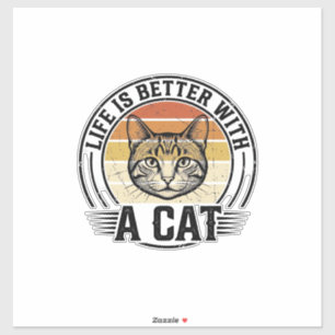 Life Is Better With A Cat Vintage Cat Shirt Design