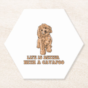 Life Is Better With A Cavapoo - Funny Dog Lover  1 Paper Coaster