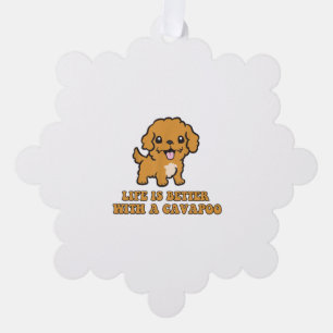 Life Is Better With A Cavapoo - Funny Dog Lover Tree Decoration Card